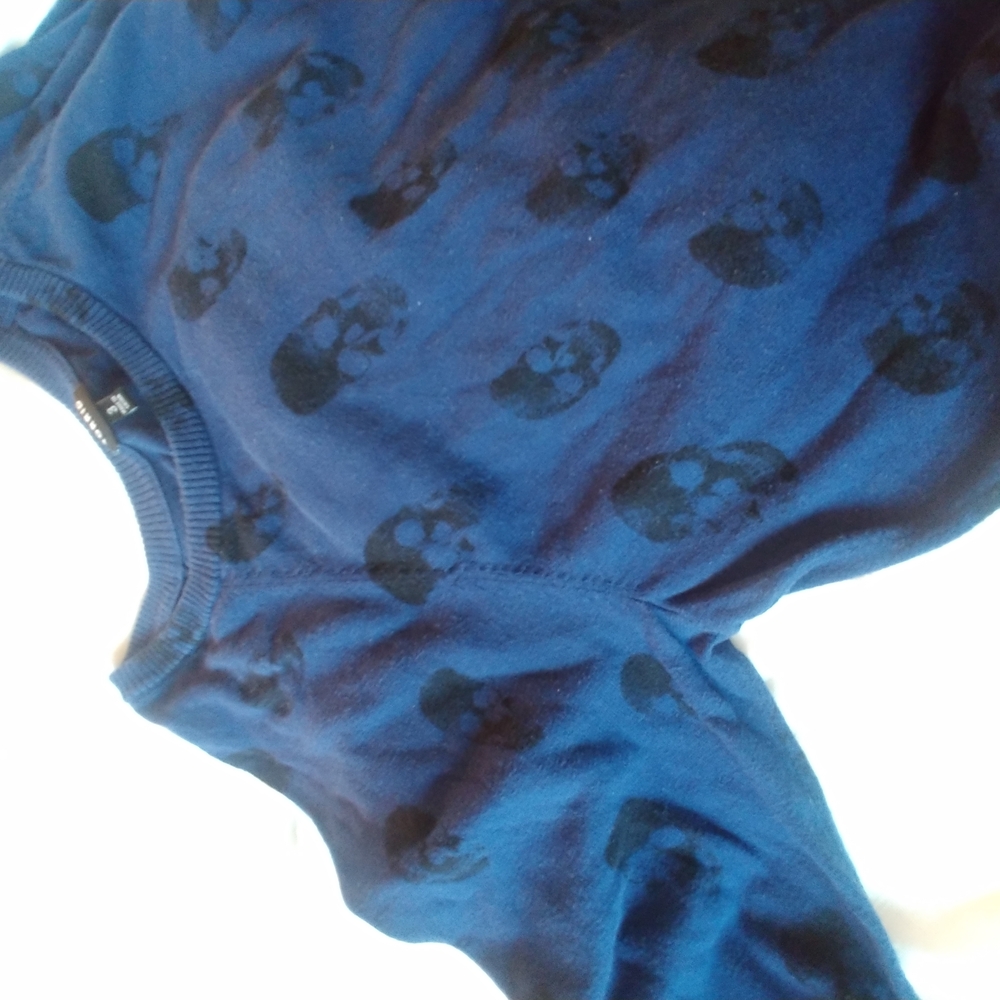 Blue Skull Print Sweater